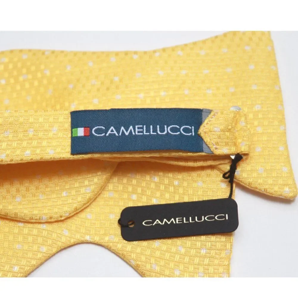 Men's Self‎ tied Bow Tie Big Butterfly Bow tie S698 Light Yellow
